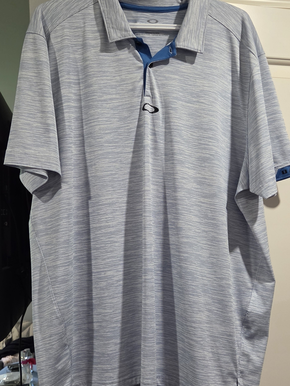 Oakley Light Heather Blue Polo with Contrast Placket